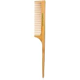 GranNaturals Wooden Rat Tail Comb - Hair Tool with Fine Teeth for Teasing Strands &amp; Post Styling - Peach Rattail Wood Pick Handle for Sectioning &amp; Parting - Perfect for Professional &amp; Personal Use