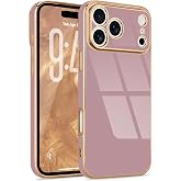 Lafunda Compatible with iPhone 17 Pro Max Case Cute Minimalist, Purple | Luxury Gold Edge Electroplating Case for Women Girls Men, Bling Silicone Shockproof Camera Protection Soft TPU Bumper Cover