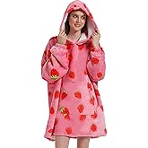 Solvienne Wearable Blanket Hoodie, Men Women Soft Flannel with oversized Pocket Christmas Halloween Cozy Lounge Wear