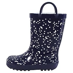 Hudson Baby Kids Rain Boots, Navy Stars and Moon, 8