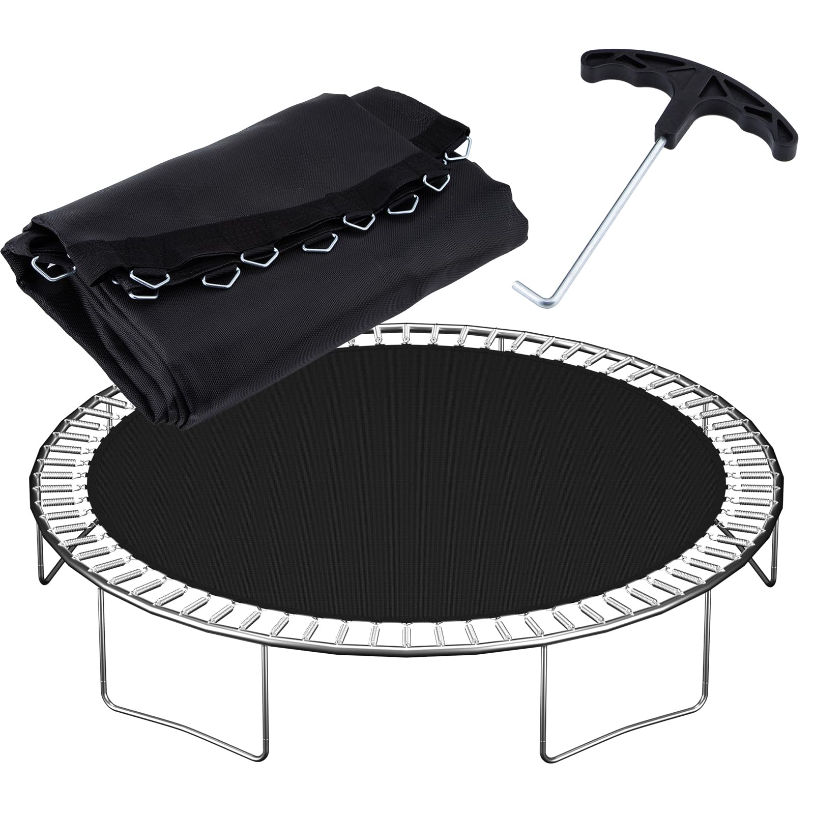 Photo 1 of NONMON Trampoline Replacement Mat Fits 14 ft Round Trampoline Frame with 72 V-Hooks Fits 6.5 inch Trampoline Mat, UV-Resistant, with Spring Hook(Not Include Spring)