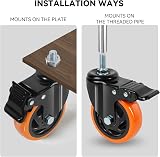 BAOLIHUI 100mm Heavy Duty Castors M12 x 30mm Thread Set of 4 Brake Swivel view 7