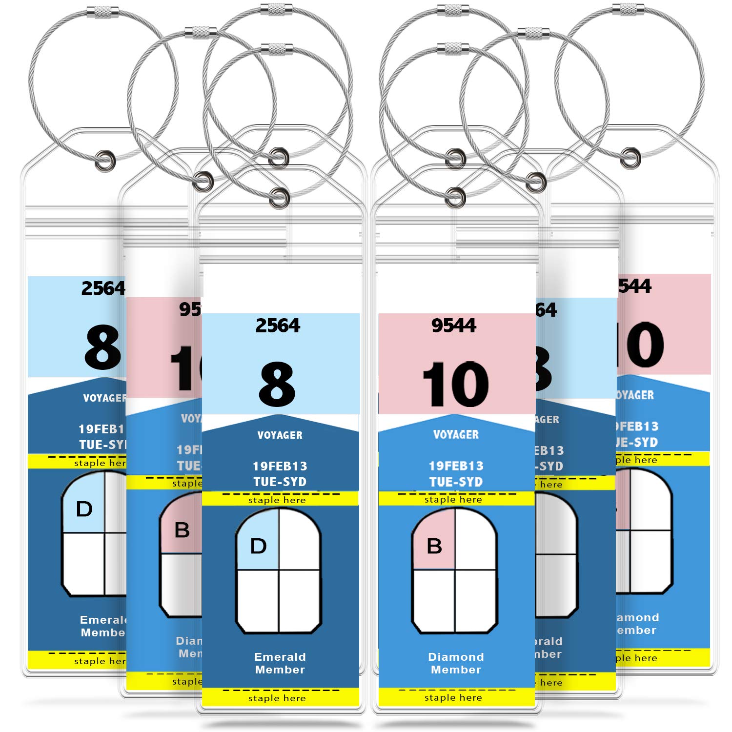 GreatShield Cruise Luggage Tag Holder (8 Pack) Cruise Tag Holder with Zip Seal & Steel Loops, Weather Resistant PVC Pouch for Royal Caribbean and Celebrity Cruise Line โ image 1