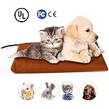 Pet Heating Pad For Cats Dogs, Eletek Safety Adjustable Temperature Chew Resistant Cord Overheat Protection Heat Mat with 2 Replace Fleece Covers 15 Watts Size 15.7" x 11.8"