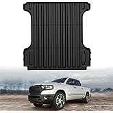 LASFIT 5.7FT Truck Bed Mat for Ram 1500/1500 RHO 2019-2026 & RAM 1500 Classic 2019-2024 Short Bed (5FT7 / 67.4inches) Not for Rambox, All Weather Custom Fit Truck Cargo Bed Liner, Black