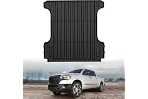 LASFIT 𝟏𝟎𝟎% 𝐓𝐏𝐄 5FT7 Truck Bed Mat for Ram 1500 2019-2026, 𝐍𝐨-𝐂𝐮𝐫𝐥𝐢𝐧𝐠 Short Bed (5.7 FT / 67.4inches) Not for 