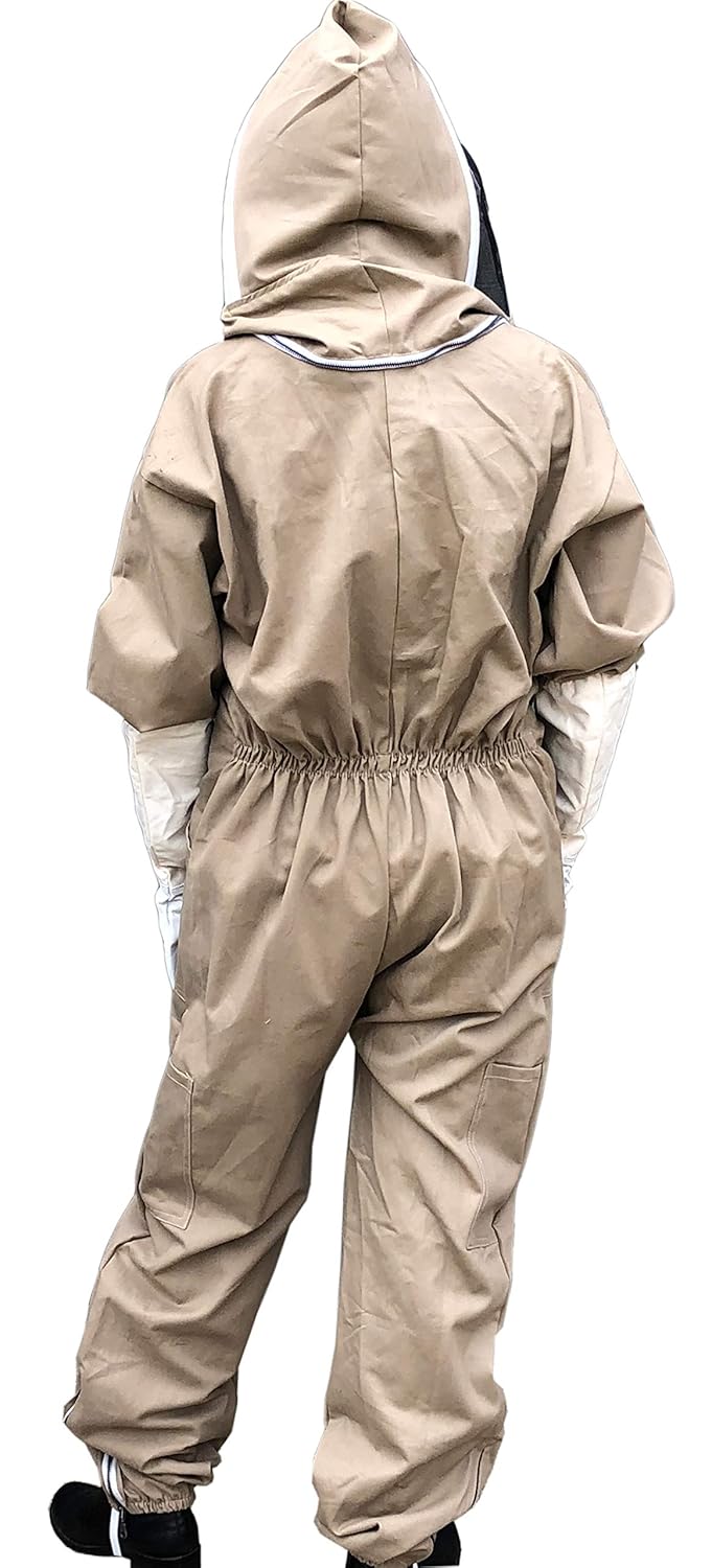 Honey Bee Safe Tan Beekeeper Suit Beekeeping Coverall With