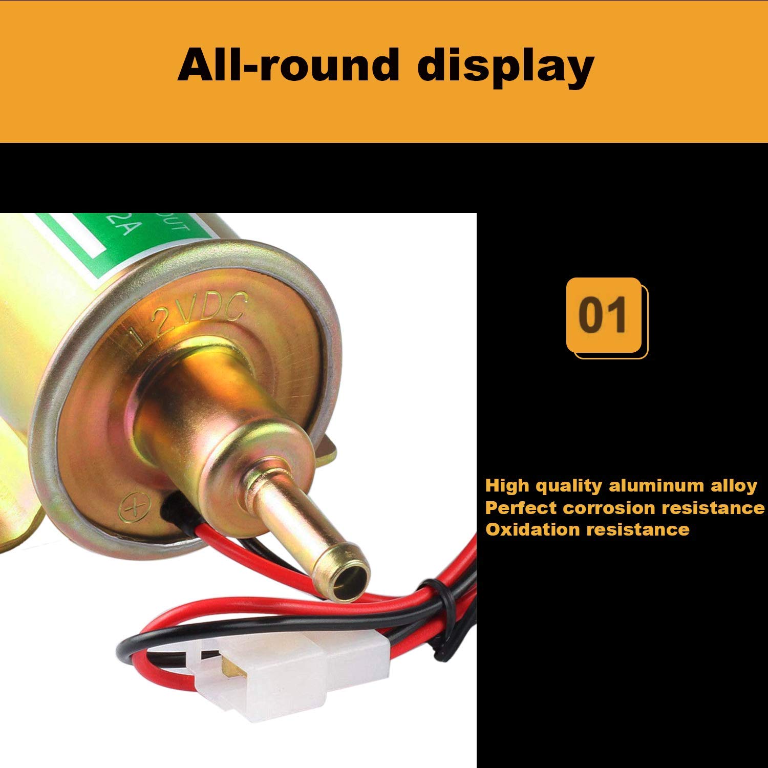 Electric Inline Fuel Pump 12V Universal Transfer Low Pressure Gas