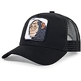Trucker Hat Men Animal Snapback Hats Adjustable Embroidered Baseball Cap Mesh Breathable Square Patch Women Caps