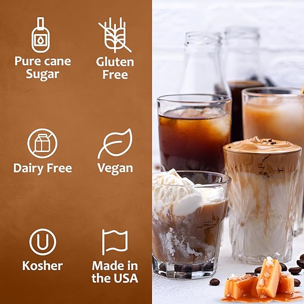 SYRUVIA SALTED CARAMEL SYRUP FOR COFFEE 25.4 OUNCES SALTED CARAMEL COFFEE SYRUP