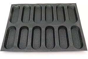 Bluedrop Silicone Hot Dog Bread Forms Mini Baby Sandwich Baking Molds Food grade Perforated Eclair Sheets for Home Oven