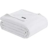 Eddie Bauer - Queen Size Blanket, 100% Cotton Weave Bedding with a Naturally Soft Feel, 400 GSM, Throw Blanket for Couch or Bed (Variegated Weave Stripe White)