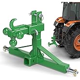 Green 3 Point Quick Hitch Dual 2” Receiver with Trailer Ball Hitch and Hook, 3 Point Trailer Hitch for Standard/5th Wheel/Goose Neck Connections, 3 Pt Hitch Farm Equipment and Subcompact Receiver