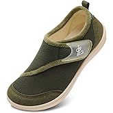 LeIsfIt Mens Slippers Wide House Shoes Adjustable Diabetic Shoes Non-slip Arthritis Swollen House Slippers Indoor Outdoor Slipper Shoe