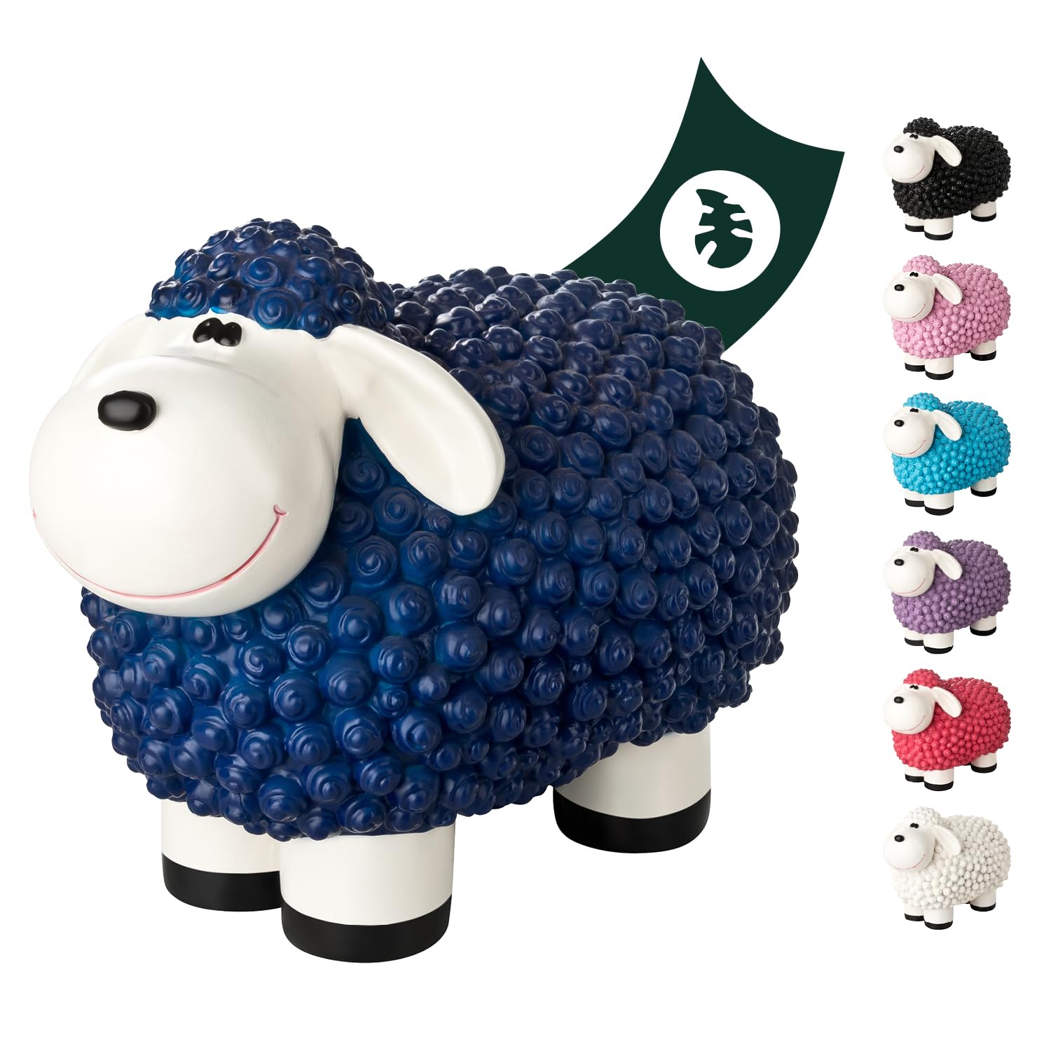 1PLUS factory seconds decorative statue garden statue Molly the Sheep for gardens/outdoor areas (Blue)