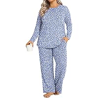 Plus Size Women's Pajama Set 2-Piece - Long Sleeve Sleepwear With Pockets, Loungewear For Fall & Winter - View #4