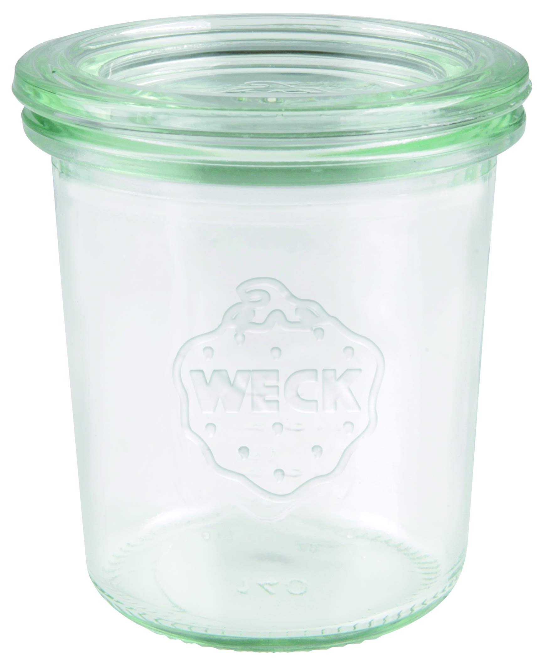 Weck 761 140 ml Jar Lid, for Preserving, Heat Resistant, Microwave, Oven-Safe, Round Edge Glass) Pack of 12, Transparent