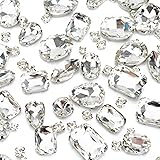 Clear Sew On Rhinestones, Choupee 130PCS Sew On