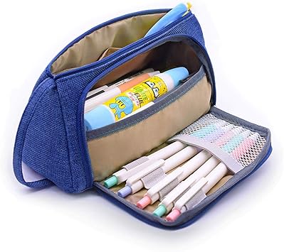 Bleistiftbeutel Grosse Kapazitat Einfarbig Bleistift Stift Pinsel Fall Mit Griff Leinwand Schreibwaren Kosmetik Box Fur Student Erwachsene Blau Amazon De Baumarkt