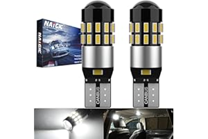 NATGIC 6000K White W5W 194 LED Bulb for Sidelight,Interior Light,License Plate Bulb,168 T10 LED Bulb Canbus Error Free,921 28