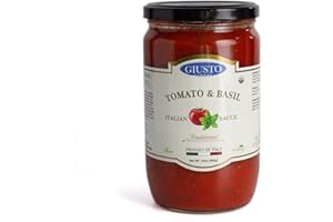 Giusto Sapore Traditional Italian Pasta Sauce 24oz - All Natural Non GMO Italian Premium Gourmet Brand - Made in Italy and Family Owned (Tomato & Basil Sauce)