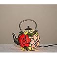 TMI ART PANEL Stained Glass Handcrafted Tea Pot Kettle Teapot Night Light Table Lamp. TY343