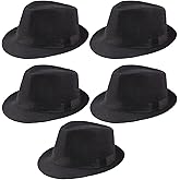 Ultrafun 5 Pack Short Brim Fedora Classic Summer Beach Sun Hat Panama Cap for Men Women