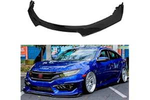 WheelX 3Pcs Front Bumper Lip Compatible with 2016-2020 Honda Civic, JDM Fins Style Air Dam Lower Chin Splitter 4 Door Sedan Hatchback Protection Body Kit 2016 2017 2018 2019 2020 (Glossy Black)