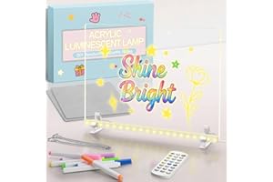 Tableau à dessin LED pour adolescentes - Cadeau de Noël ou d'anniversaire - Tableau lumineux avec marqueurs de support