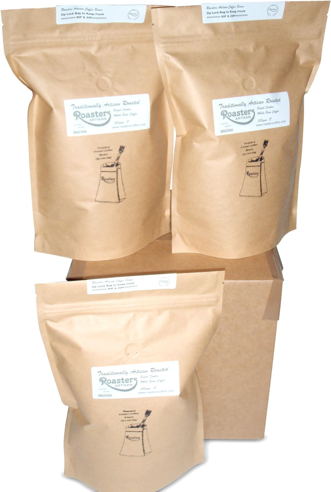 Brazilian Coffee Beans Traditionally Artisan Roasted 3X500gms Bags = 1.5 Kilo Roasted to Order for You Direct