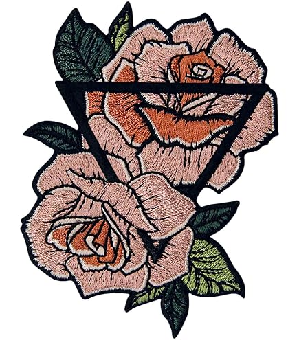Finger Gun & Flower Embroidered Iron On Patch - 3.5x2 Inch Applique For DIY Clothes, Hats, Bags - View #2