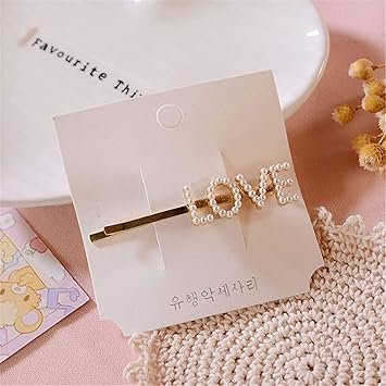 Amazon Com 1pc English Alphabet Pearl Clip Retro Hairpin Hair