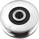 Chiloskit Stainless Steel Deep Groove Ball Bearings Pulley Metal Pulley Wheel Bearings Wheel Wire Rope Pulley for Lifting Guide, 8mm/0.3" Inner Dia Capacity 400kg/800 lbs (50mm/2inch)