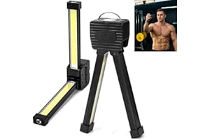 CyanCloud Gym Lamp for Posing, Portable Magnetic LED Posing Lamp 180 Degree Folding Magnet Work Light Flashlight with Hang Ho
