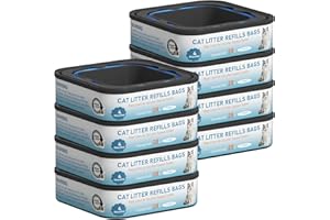 ZIPPLAND Upgrade 28FT Cat Litter Refills Bags Cartridge Compatible with Your Genie Litter Standard, Plus and XL Cat Litter Pail, Lasts Up to 8 Months, 8 Pack