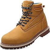 TOUGHSTEPS Soft Toe Work Boots for Men 6" Comfort Leather Non Slip Insulated Rubber Safety Durable Industrial & Construction Boots