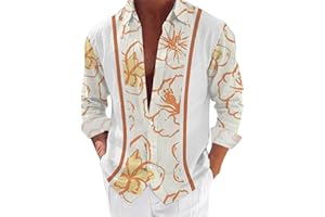 xoxingysm Graphic Button Down Tee Shirts for Men Long Sleeve Roll Up Wrinkle Free Summer Floral Turtle Print Vacation Tee Top