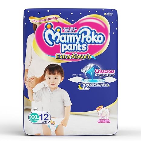 MamyPoko Pants Extra Absorb Diapers, XXL (Pack of 12)