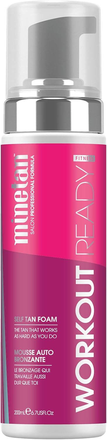 MINETAN BODY Workout Ready Self Tan Foam - The Tan That Won't Sweat Off, 1 Hour Express, Sweatproof, Vegan, 200ml