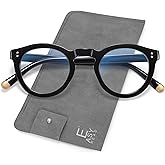 EASY READ Retro Round Blue Light Blocking Reading Glasses for Women,Anti UV Readers for Women with Spring Hinge