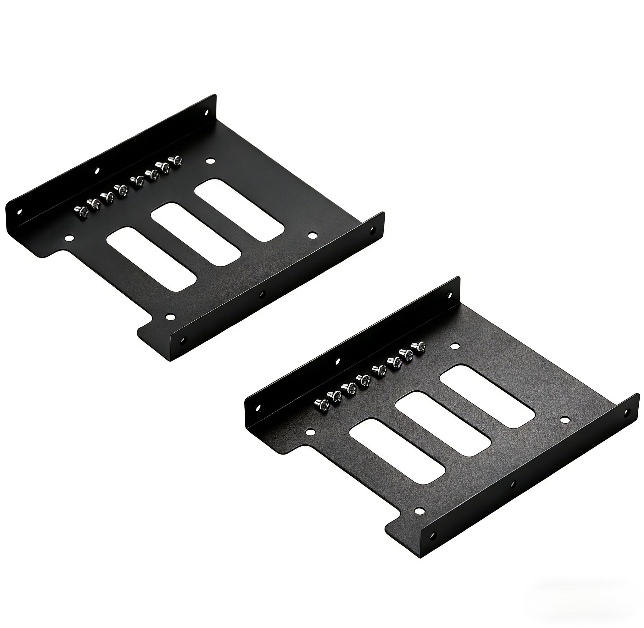 (Pack of 2) 2.5'' to 3.5'' Metal SSD HDD Mounting Frames Kits Mount Kit Hard Disk Drive Holder Dock < Screws included >=