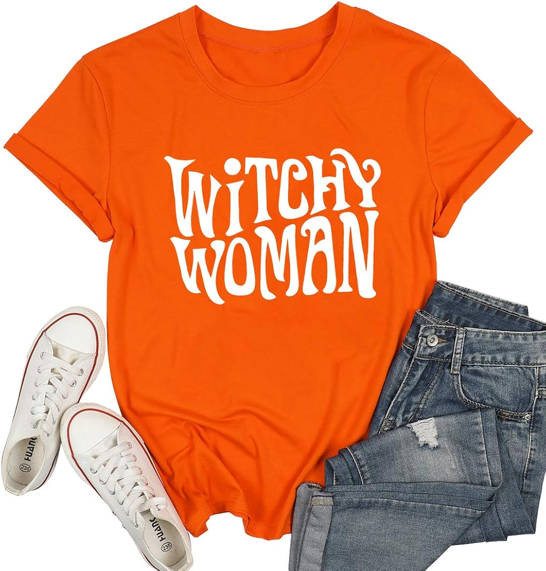Orange graphic tee womens Clearance