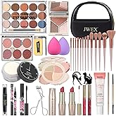 34 Pcs All in One Makeup Kit for Women Full Kit, Makeup Sets Includes Eyeshadow Palette Contour Stick Eyebrow Soap Cosmetic Brush Set Makeup Gift Set for Women Teen (A203)