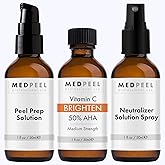 Medpeel Chemical Peel at Home Kit 50% AHA & Vitamin C Brightening Essential Peel Kit, Includes Peel, Prep, Neutralizer, Medium Strength Professional Grade Chemical Face Peel, 1oz/30ml (Kit of 3)