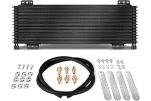SINTLY LPD47391 Low Pressure Drop 40k Transmission Oil Cooler Compatible with Tru Cool Heavy Duty 40,000 GVW Max Trans Cooler with Mounting Hardware (Black)