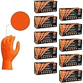 GUS Orange 8 Mil Diamond Grip Nitrile Disposable Gloves (1000/Case)