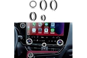 HDUFC For Lexus 2023 2024 2025 NX/RX/RZ/TX/GX550 alloy interior decoration, one-button start ring, volume adjustment knob cover, air conditioning knob cover, car interior decoration cover (5pcs, black)