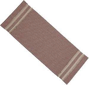 Home Collection by Raghu Newbury Gingham with Trim Barn Red and Oat Table Runner, 14 by 36