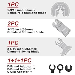 DAEMKOD 4 Pack Diamond Oscillating Tool