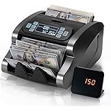 MUNBYN IMC07 Money Counter Machine Count Value, UV/MG/IR/MT/DD, USD/EUR Bill Counter, 1300 Bills/min, Add+Batch Mode Money Co